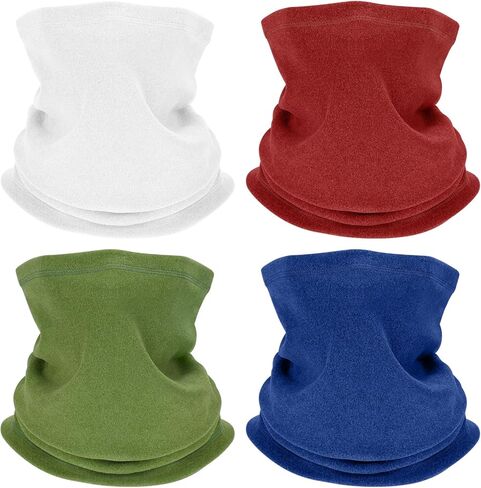 4 Winter Neck Gaiters for Men, Fleece Neck Warmer Gators Face Mask, Mens Scarf Winter for Cold Weather Running Skiing in Saudi Arabia