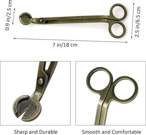 MrMrKura Candle Wick Trimmer, Stainless Steel Wick Clipper Cutter Scissor, Antique Candle Accessory Gift for Candles Lovers (Bronze) in Saudi Arabia