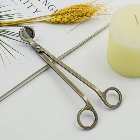 MrMrKura Candle Wick Trimmer, Stainless Steel Wick Clipper Cutter Scissor, Antique Candle Accessory Gift for Candles Lovers (Bronze) in Saudi Arabia