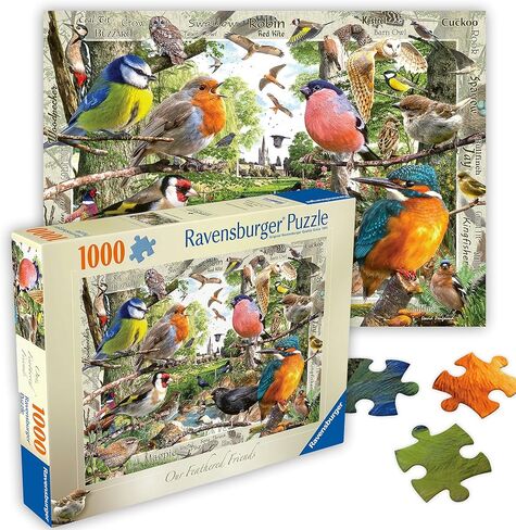 Ravensburger Our Feathered Friends 1000 Piece Jigsaw Puzzle for Adults | Unique, Pieces | Anti-Glare Surface | FSC Certified, Eco-Friendly | Amazon Exclusive in Saudi Arabia