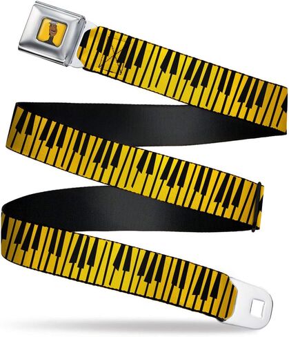 Belt Seatbelt Buckle Soul Piano Keys Yellow Black 32 to 52 Inches in Saudi Arabia