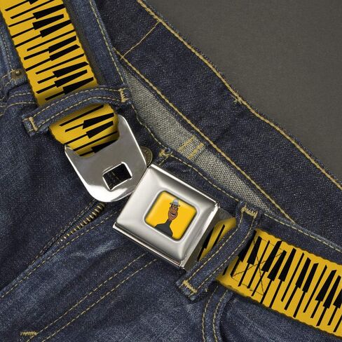 Belt Seatbelt Buckle Soul Piano Keys Yellow Black 32 to 52 Inches in Saudi Arabia