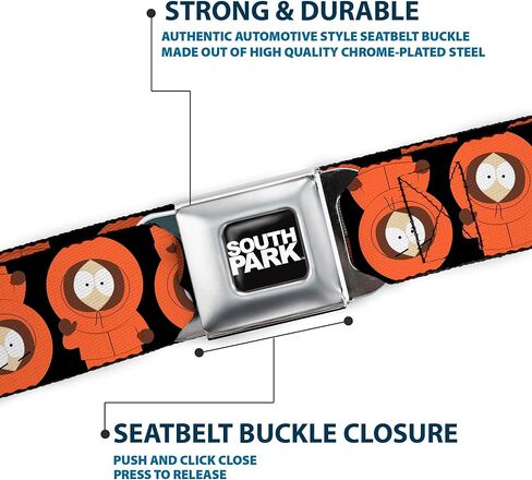 Paramount Network Belt, Seatbelt Buckle Belt, South Park Kenny Flip Poses Black, Adjustable in Saudi Arabia