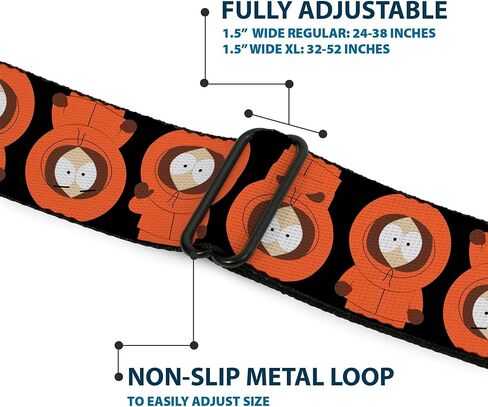 Paramount Network Belt, Seatbelt Buckle Belt, South Park Kenny Flip Poses Black, Adjustable in Saudi Arabia