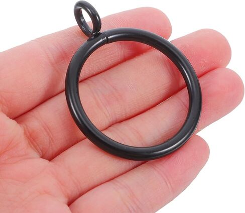 Uonlytech 28 قطعة حلقات ستائر بقطر داخلي 1.18 بوصة حلقات ستائر معدنية لقضبان 1 بوصة فواصل ستائر مقهى سوداء مناسبة للنوافذ الكبيرة in Kuwait