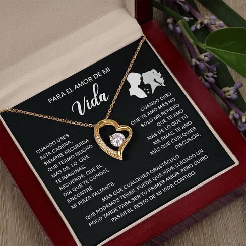 Para El Amor De Mi Vida, Un Hermoso Collar Romántico Para Esposa, Novia, Colgante De Alma Gemela, Regalo De Aniversario, Cumpleaños, Regalo De San Valentín Para Mujeres Con Una Tarjeta Y Una Caja Con Un Mensaje Significativo. in Saudi Arabia