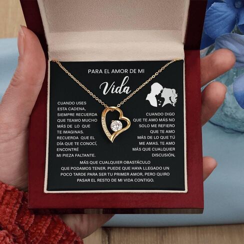 Para El Amor De Mi Vida, Un Hermoso Collar Romántico Para Esposa, Novia, Colgante De Alma Gemela, Regalo De Aniversario, Cumpleaños, Regalo De San Valentín Para Mujeres Con Una Tarjeta Y Una Caja Con Un Mensaje Significativo. in Saudi Arabia