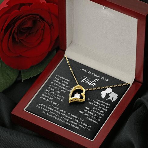 Para El Amor De Mi Vida, Un Hermoso Collar Romántico Para Esposa, Novia, Colgante De Alma Gemela, Regalo De Aniversario, Cumpleaños, Regalo De San Valentín Para Mujeres Con Una Tarjeta Y Una Caja Con Un Mensaje Significativo. in Saudi Arabia