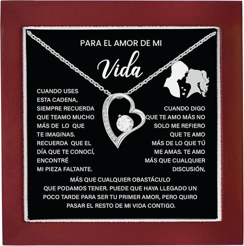 Para El Amor De Mi Vida, Un Hermoso Collar Romántico Para Esposa, Novia, Colgante De Alma Gemela, Regalo De Aniversario, Cumpleaños, Regalo De San Valentín Para Mujeres Con Una Tarjeta Y Una Caja Con Un Mensaje Significativo. in Saudi Arabia