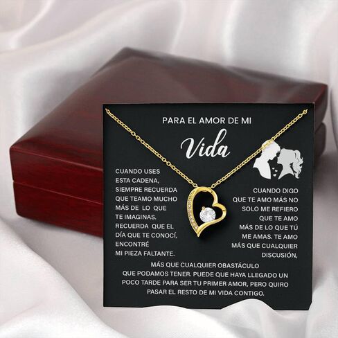 Para El Amor De Mi Vida, Un Hermoso Collar Romántico Para Esposa, Novia, Colgante De Alma Gemela, Regalo De Aniversario, Cumpleaños, Regalo De San Valentín Para Mujeres Con Una Tarjeta Y Una Caja Con Un Mensaje Significativo. in Saudi Arabia