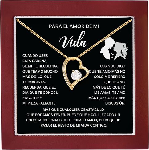 Para El Amor De Mi Vida, Un Hermoso Collar Romántico Para Esposa, Novia, Colgante De Alma Gemela, Regalo De Aniversario, Cumpleaños, Regalo De San Valentín Para Mujeres Con Una Tarjeta Y Una Caja Con Un Mensaje Significativo. in Saudi Arabia