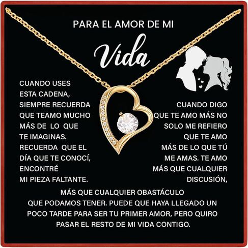 Para El Amor De Mi Vida, Un Hermoso Collar Romántico Para Esposa, Novia, Colgante De Alma Gemela, Regalo De Aniversario, Cumpleaños, Regalo De San Valentín Para Mujeres Con Una Tarjeta Y Una Caja Con Un Mensaje Significativo. in Saudi Arabia