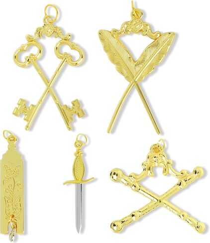 مجموعة مجوهرات ذات ياقة ممتازة من SialkotCrafts Masonic Lodge مكونة من 12 قطعة للأخوة - الشعارات الرسمية لأعضاء النزل in Kuwait