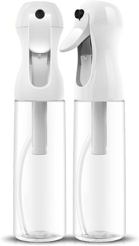 2Pcs Continuous Spray Bottle For Hair,Ultra Fine Refillable Water Mister for Hair Styling, Plants, Cleaning, Salon, Misting & Skin Care（200ml/6.8oz Clear） in Saudi Arabia
