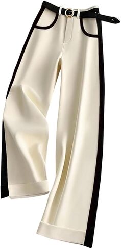 GORGLITTER Women's Dress Business Pants High Waisted Wide Leg Side Striped Fashion Work Casual Old Money Trousers in Kuwait