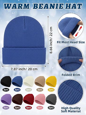 JaGely Winter Beanie Hat Scarf Set Thermal Knitted Beanie Hats Warm Scarves Bulk for Women Men Unisex Homeless Donation in Saudi Arabia
