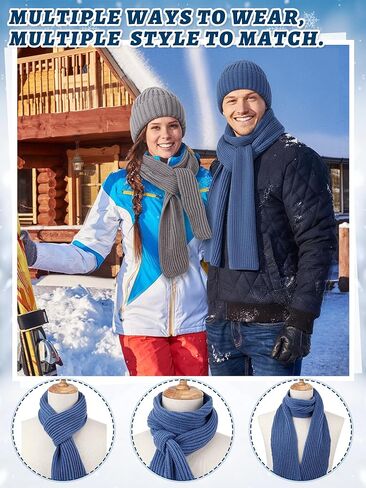 JaGely Winter Beanie Hat Scarf Set Thermal Knitted Beanie Hats Warm Scarves Bulk for Women Men Unisex Homeless Donation in Saudi Arabia
