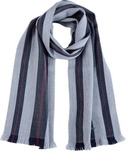 Brooks Brothers 100% Wool Woven Varsity Striped Scarf with Eyelash Fringe - Men's Luxury Winter Scarf, 72-inches x 10-inches in Saudi Arabia