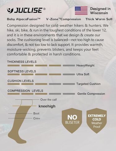 Alpaca Wool Heavyweight 15-25 mmHg Knee High Compression ​Support Socks Thick Winter Thermal Warm Soft Travel Flying in Kuwait