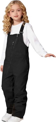 Youth Snow Pants Adjustable Strap Ski Bibs Girls Boys Waterproof Windproof Snowboard Overalls Kid Trendy Zipper Skiing Romper in Saudi Arabia
