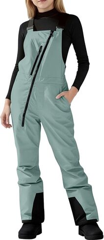 Youth Snow Pants Adjustable Strap Ski Bibs Girls Boys Waterproof Windproof Snowboard Overalls Kid Trendy Zipper Skiing Romper in Saudi Arabia
