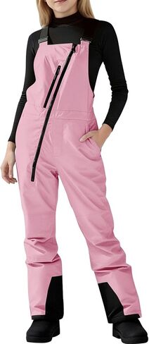 Youth Snow Pants Adjustable Strap Ski Bibs Girls Boys Waterproof Windproof Snowboard Overalls Kid Trendy Zipper Skiing Romper in Saudi Arabia