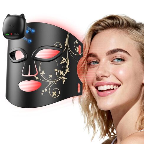 Red Light Therapy for Face, 850nm Infrared LED Face Mask Light Therapy with 280 LEDs, Cordless Red Light Therapy Device with 5 & 10 Min Timer, FDA Cleared Light Therapy Mask in Saudi Arabia