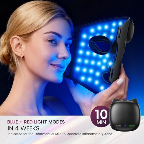 Red Light Therapy for Face, 850nm Infrared LED Face Mask Light Therapy with 280 LEDs, Cordless Red Light Therapy Device with 5 & 10 Min Timer, FDA Cleared Light Therapy Mask in Saudi Arabia