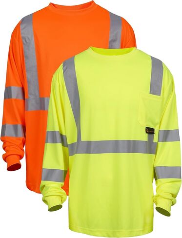 تي شيرت OrangeGear® Class 3 طويل الأكمام عالي الوضوح وعاكس للرطوبة (5 عبوات) in Kuwait