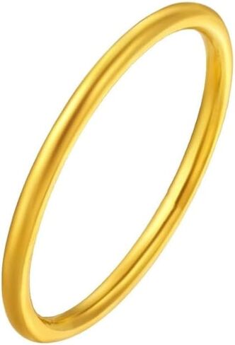 24K 999 Pure Gold Ring for Women, Minimalist Original Gold Engagement Ring Wedding Band for Anniversary Birthday Valentine's Gift in Saudi Arabia