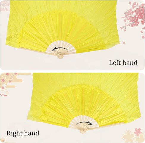 4 Pairs 5.91 FT / 1.8M Belly Dance Fans, Long Faux Silk Bamboo Veil Fans for Dancing with Gradient Colors, Left & Right Hand Fan Veils for Women Line Dancing & Performance in Kuwait