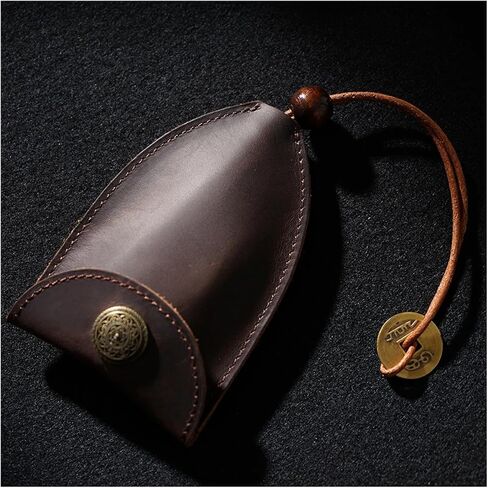 Key and Coin Holder Genuine Leather Key Holder Case Vintage Leather Car Key Bag Keychain Case Key Fob Organizer With Key Ring, Keys Protective Cover Keys with Zipper Coin Pocket(Black) in Saudi Arabia