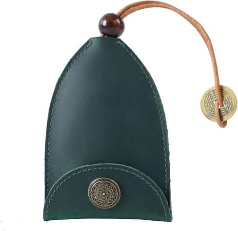 Key and Coin Holder Genuine Leather Key Holder Case Vintage Leather Car Key Bag Keychain Case Key Fob Organizer With Key Ring, Keys Protective Cover Keys with Zipper Coin Pocket(Black) in Saudi Arabia