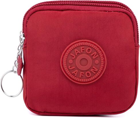 Wear-resistant Wallet Money Bag for Child Canvas Money Coin Purse Durable Waterproof with Key Ring Credit Card Holder Red in Saudi Arabia