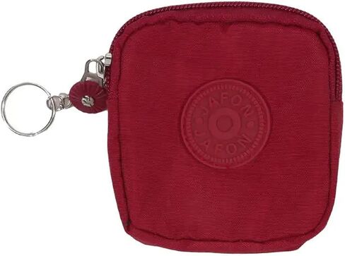 Wear-resistant Wallet Money Bag for Child Canvas Money Coin Purse Durable Waterproof with Key Ring Credit Card Holder Red in Saudi Arabia