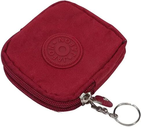 Wear-resistant Wallet Money Bag for Child Canvas Money Coin Purse Durable Waterproof with Key Ring Credit Card Holder Red in Saudi Arabia