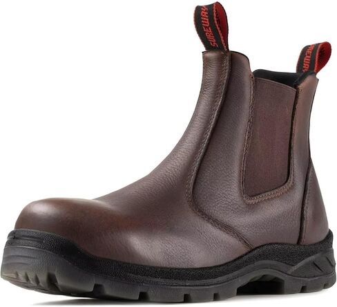 SUREWAY Men's Slip-On Work Boots for Men,Full Grain Leather,Anti-Static,Water/Slip Resistant,Fire Station Mechanic Industrial Construction Safety Boots/Shoes for Men in Saudi Arabia