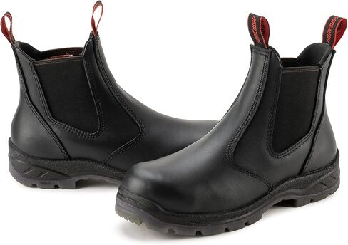 SUREWAY Men's Slip-On Work Boots for Men,Full Grain Leather,Anti-Static,Water/Slip Resistant,Fire Station Mechanic Industrial Construction Safety Boots/Shoes for Men in Saudi Arabia