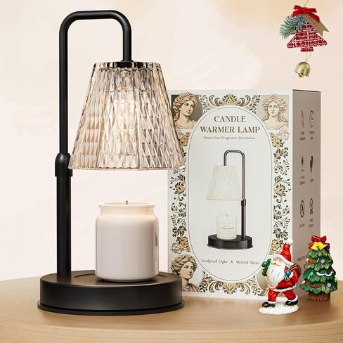 Candle Warmer Lamp with Timer – Dimmable Wax Warmer for Vintage Room Decor, Height Adjustable Candle Lamp for Mom, Birthday Gifts for Women,House Warming Gifts for New Home Decor with 2 Bulbs in Saudi Arabia