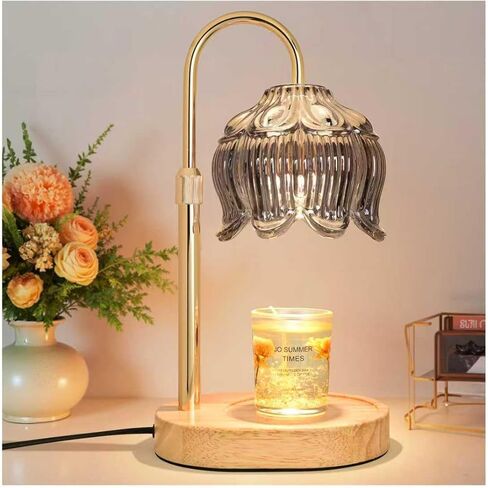 Flower Candle Warmer lamp with Timer Dimmer,Adjustable Height Candle Warmer,Fits All Jar Scented Candles,Christmas Gifts for Mom Women,Candle Lamp for Bedroom Home Decor,Flower Amber in Saudi Arabia