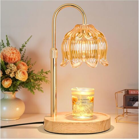 Flower Candle Warmer lamp with Timer Dimmer,Adjustable Height Candle Warmer,Fits All Jar Scented Candles,Christmas Gifts for Mom Women,Candle Lamp for Bedroom Home Decor,Flower Amber in Saudi Arabia