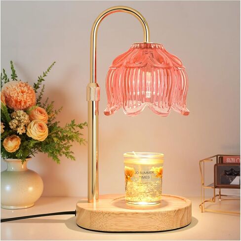 Flower Candle Warmer lamp with Timer Dimmer,Adjustable Height Candle Warmer,Fits All Jar Scented Candles,Christmas Gifts for Mom Women,Candle Lamp for Bedroom Home Decor,Flower Amber in Saudi Arabia