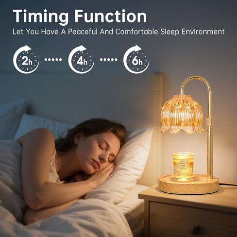 Flower Candle Warmer lamp with Timer Dimmer,Adjustable Height Candle Warmer,Fits All Jar Scented Candles,Christmas Gifts for Mom Women,Candle Lamp for Bedroom Home Decor,Flower Amber in Saudi Arabia