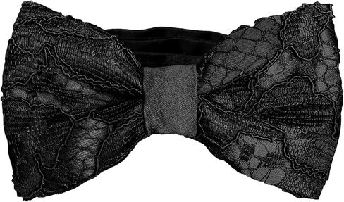 Made in Italy Men's Lace Pre Tied Bow Tie for Wing Collar Shirt, Adjustable, Silk in Saudi Arabia