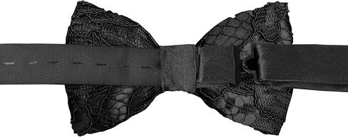 Made in Italy Men's Lace Pre Tied Bow Tie for Wing Collar Shirt, Adjustable, Silk in Saudi Arabia
