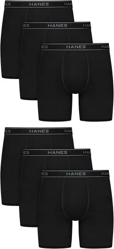 Hanes Men's Value Performance Stretch Boxer Brief Underwear, Moisture-Wicking, 6-Pack in Saudi Arabia