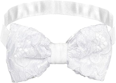 Made in Italy Men's Lace Pre Tied Bow Tie for Wing Collar Shirt, Adjustable, Silk in Saudi Arabia
