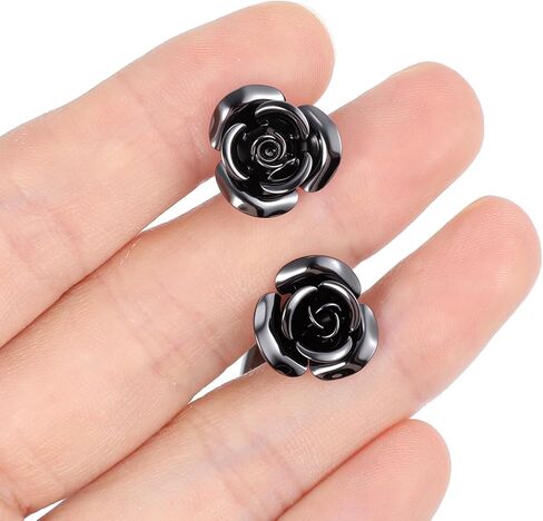 أزرار أكمام Ouligay Black Rose للرجال، أزرار أكمام قميص كلاسيكي، أزرار أكمام سهرة لقميص الزفاف هدية الأعمال للابن، الأب، الزوج، الذكرى السنوية، عيد الميلاد in Kuwait