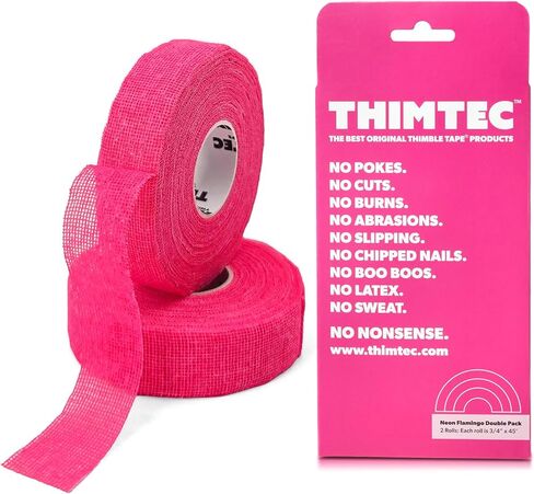 Thimble Tape for Hand Sewing - Fully Adjustable Nail & Finger Protector - A Smarter Alternative to Classic Knitting Thimbles - White Cloud, 2-Pack in Kuwait