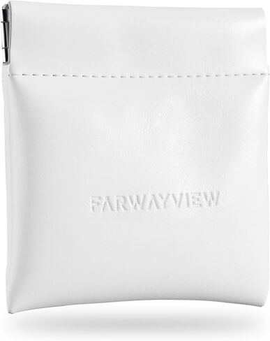 محفظة ARWAYVIEW للعملات المعدنية (عبوة من قطعتين) - حقيبة تغيير جلدية نباتية للرجال والنساء - حامل علوي قوي للنقود وسماعات الأذن والأرباع - منظم EDC البسيط (أبيض) in Kuwait